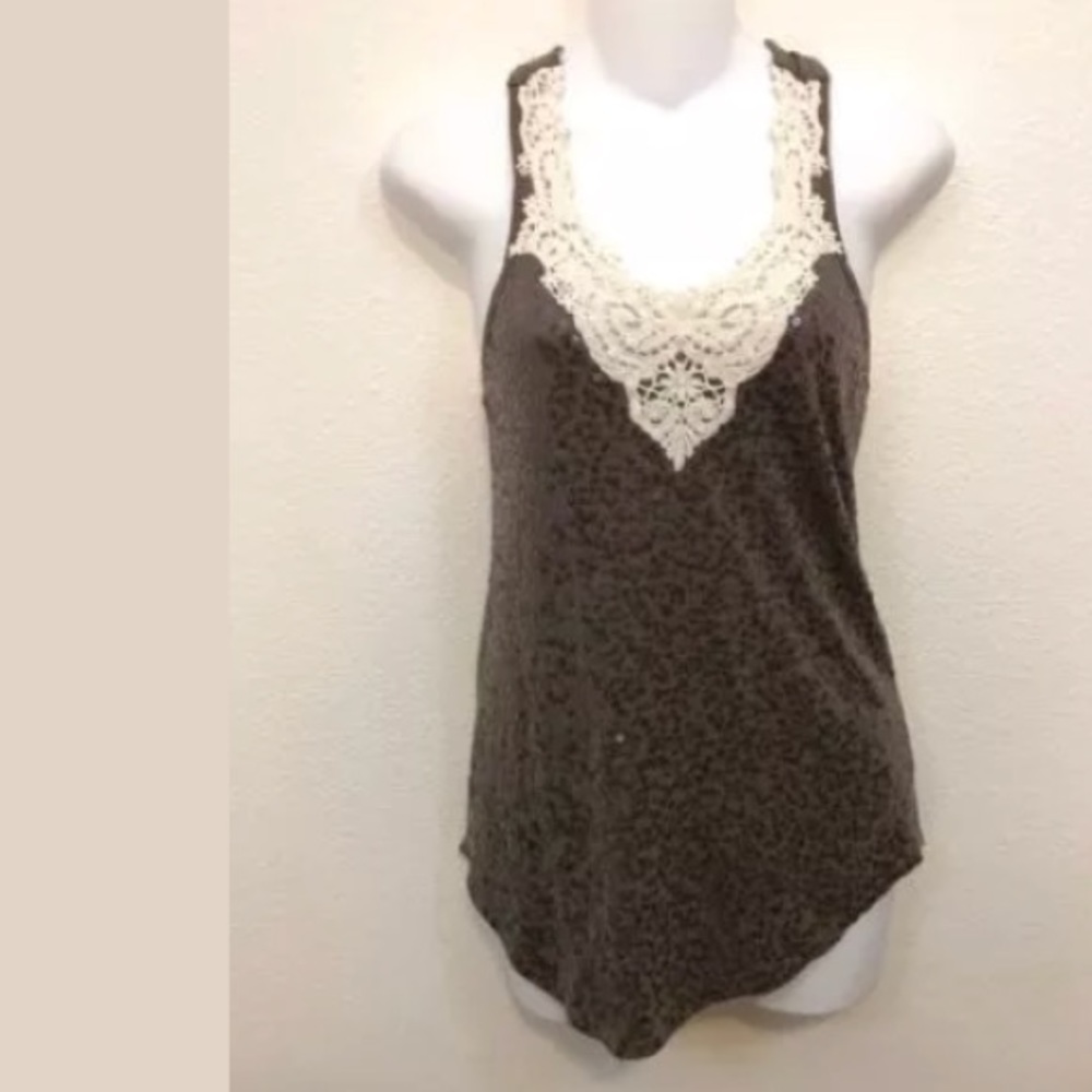 Woman's Express Size Xs Brown Sequin Racerback